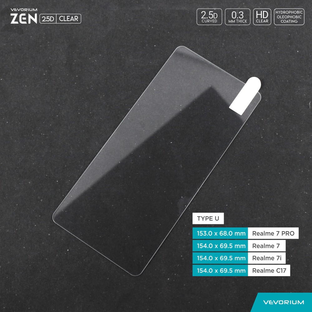 VEVORIUM ZEN 2.5D Clear Realme 7 PRO 7 7i C17 Narzo 20 PRO Tempered Glass Anti Gores Kaca Screen