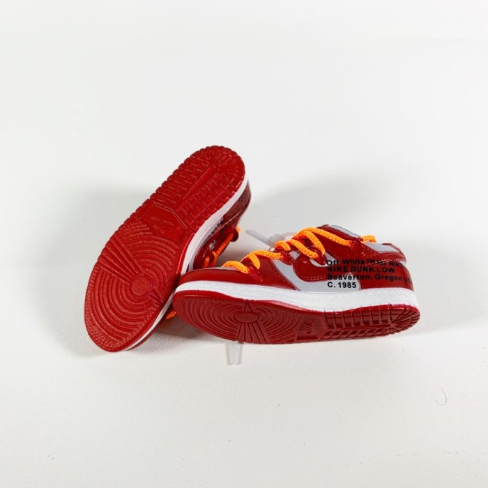 SB DUNK LOW OFF-WHITE UNIVERSITY RED 3D SNEAKERS KEYCHAIN MINIATUR