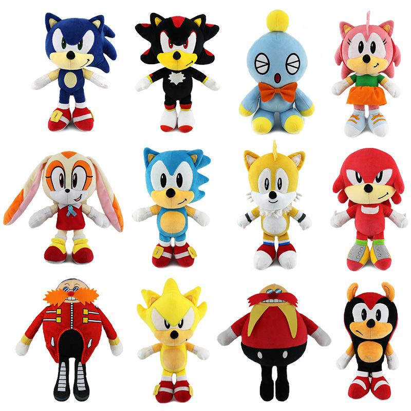 Cartoon Hedgehog Sonic Plush Toy Soft Stuffed Doll Amy Rose Knuckles Eggman Shadow Blaze Silver Toys For Girls Boys