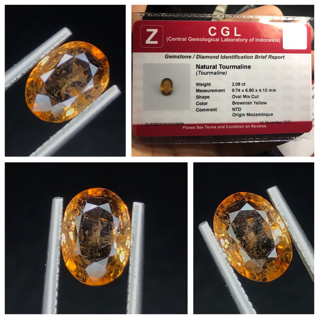 Natural 2.08ct Brownish Yellow Dravite Tourmaline