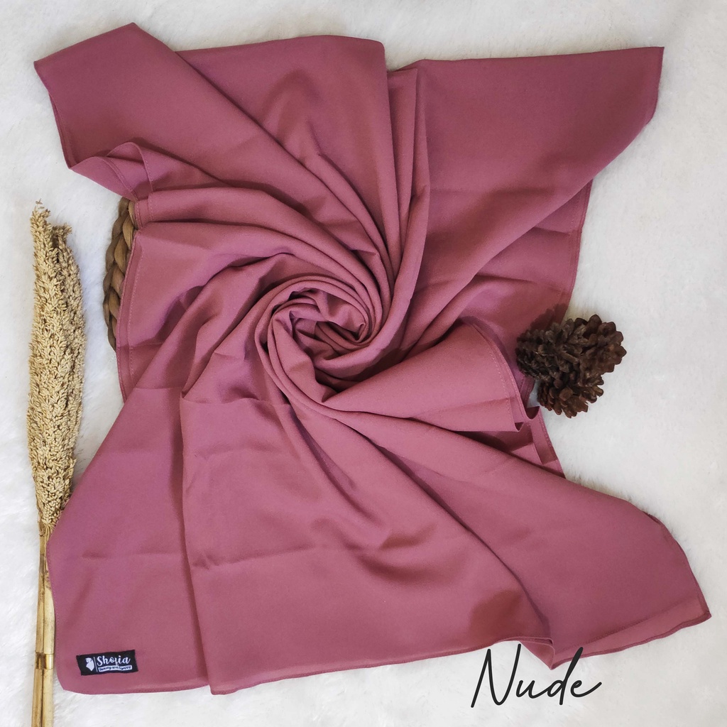 HIJAB PASHMINA DIAMOND ITALIANO 180x75 JAHIT TEPI, JILBAB PASHMINA, PASMINA DIAMOND-Nude