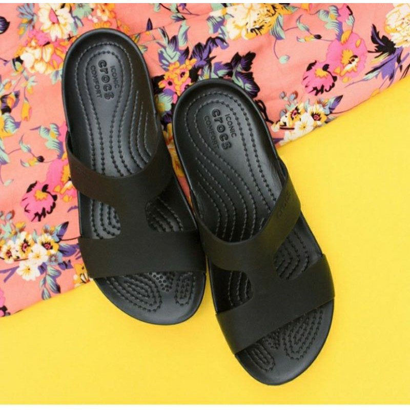 CROCS Flat SERENA SLIDE WOMEN / Sendal Crocs Wanita