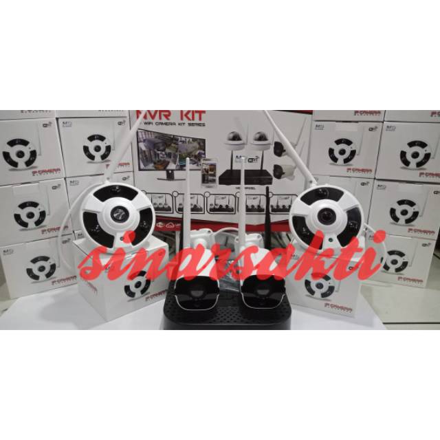 PAKET CCTV WIRELESS 4 CAMERA 5MP FULL HD IP CAM (ADA SUARA MIC/AUDIO )