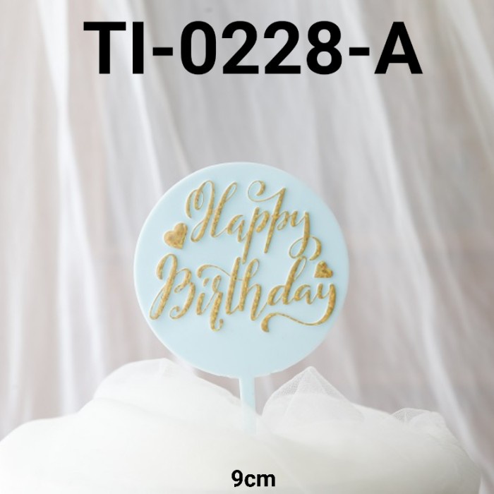 

GR-TI-0228 CAKE TOPPER TULISAN KUE TART HAPPY BIRTHDAY BACKGROUND BIRU GRATIS ONGKIR