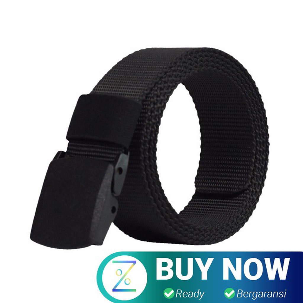 Rhodey Tali Ikat Pinggang Pria Anti Xray Plastik Canvas Non Metal Automatic Buckle - 899 - Black