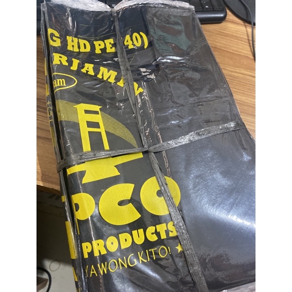 Kantong Plastik hitam HD PE AMPCO tebal 1 ikat 5pcs uk 15,17,19,24,28,35,40,50