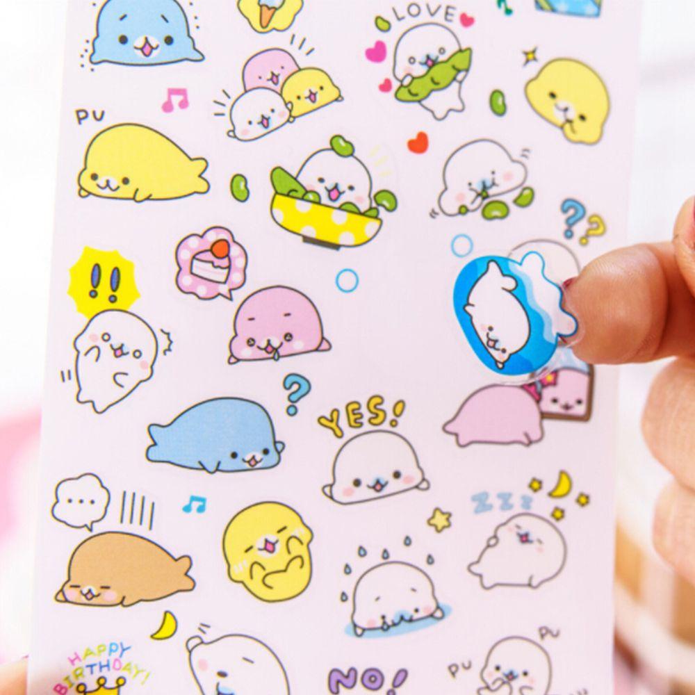 Populer 6pcs/set Stiker Cute Japanese-style Stationery Animal