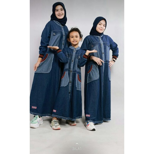 gamis jeans ibu anak