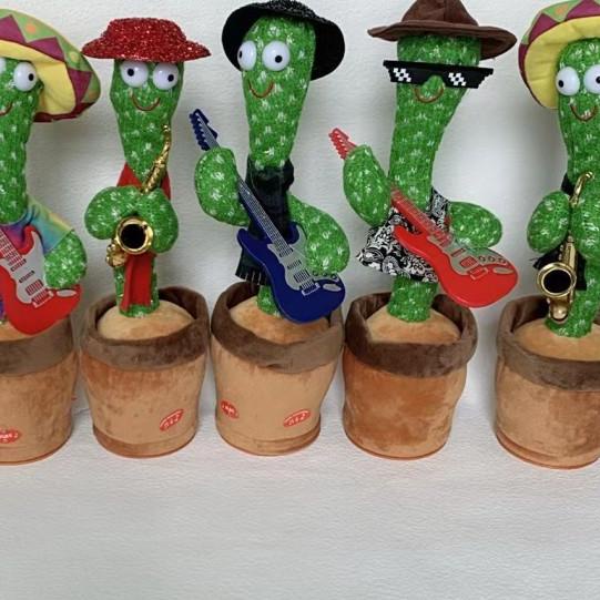 ☟ Cactus Toy Boneka Pintar Dancing Kaktus Goyang Bisa Ngomong Rekam USB - KAKTUSGITAR USB ✶