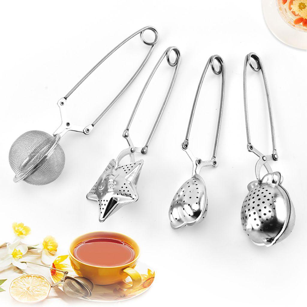 [Elegan] Tea Infuser Tahan Panas Mudah Membersihkan Herb Spice Filter Aksesoris Teh Stainless Steel Dengan Pegangan Tea Ball