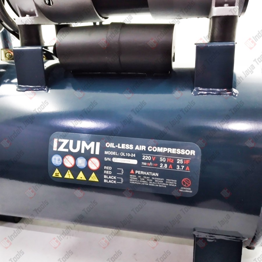 IZUMI 1HP OL1024 Kompresor Angin SILENT 1 HP 750 Watt 24 Liter Oilless