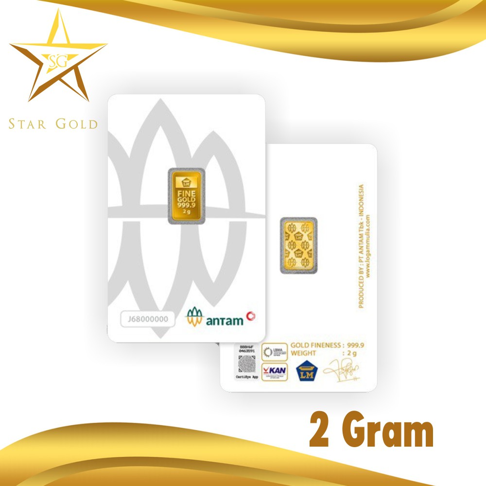 Star Gold Logam Mulia Antam Press ( LM ) 2Gram 2GR