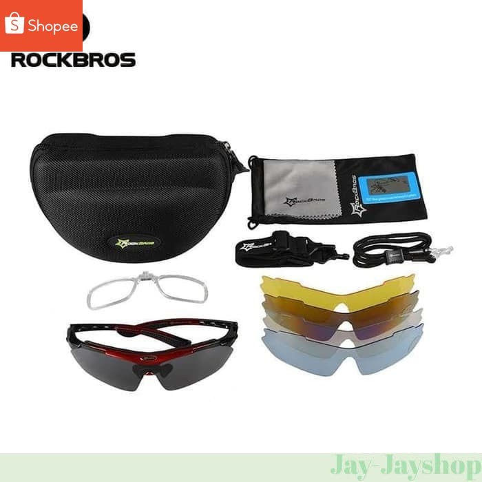 Kacamata Sepeda Rockbros Polarized Dengan 5 Lensa Myopia Adjustable