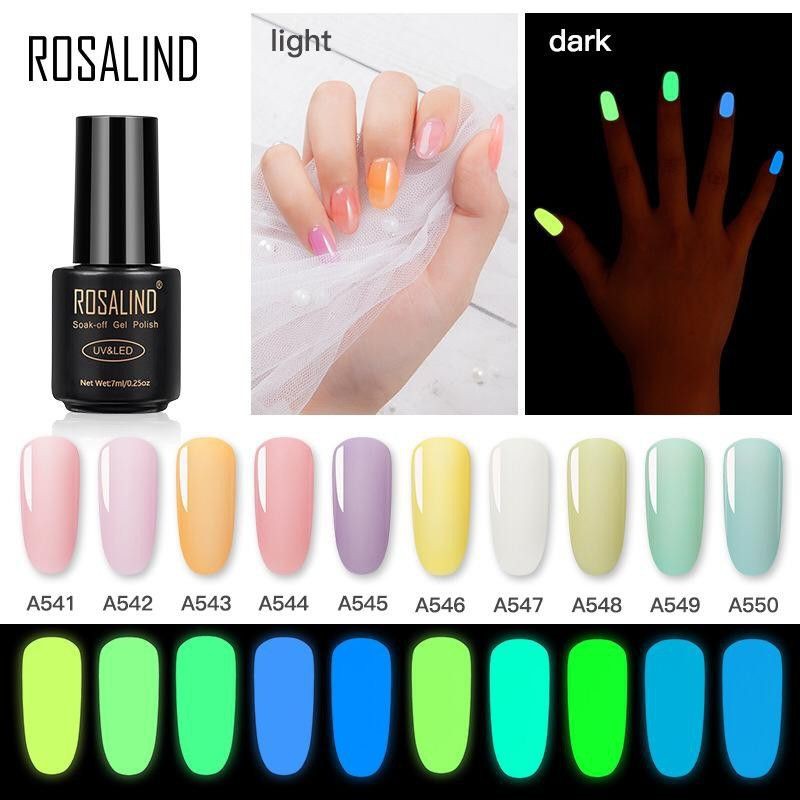 ROSALIND Luminous Gel Nail Polish UV LED / Kutek / Cat Kuku Murah Bagus