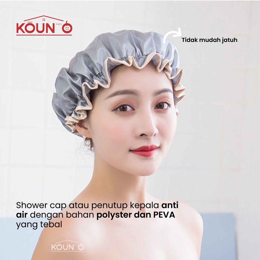 Shower Cap Penutup Kepala Mandi Penutup Rambut Topi Mandi Tutup Kepala Mandi Perlengkapan Mandi