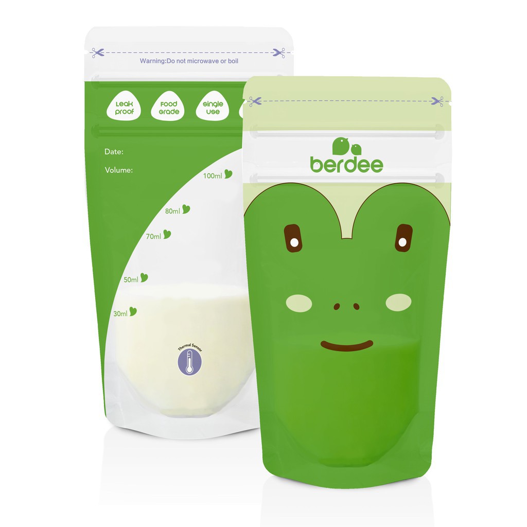 [PROMO BUY 3 FREE ASI BOOSTER] Berdee Baby Breasmilk Storage Bags Frogee 100ml Kantong Asi