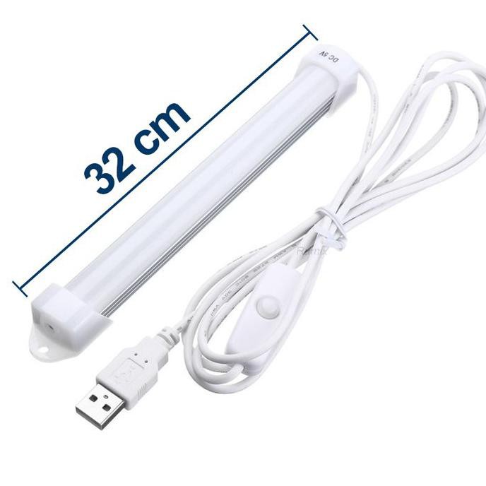 LAMPU NEON USB STRIP LED BELAJAR KERJA RUMAH DAPUR MEJA TABUNG PANJANG - 32CM PANJANG