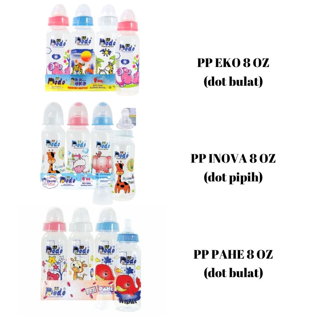 BOTOL SUSU DODO 2oz 60ml, 4oz 120ml, 8oz 250ml / botol susu pp Dodo / botol susu