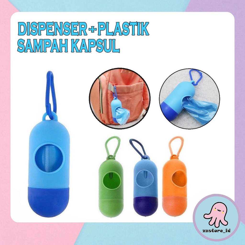 Case Kapsul Dispenser Tempat Kantong Plastik Sampah / Dispenser Portable Holder Tempat Kresek Sampah Bekas Popok Diapers Tempat Plastik Kotoran Hewan Peliharaan Anjing Kucing