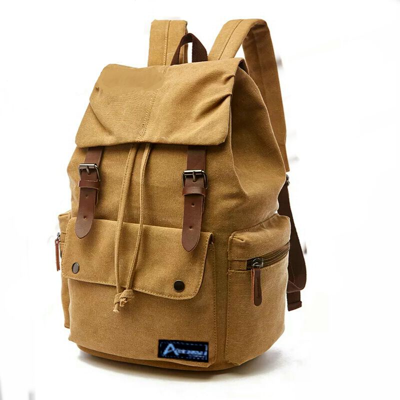 Kbag Klub New Arrival - Tas Ransel Canvas IAC Backpack Up to 14 inch - Tas Sekolah Tas Wanita Daypack