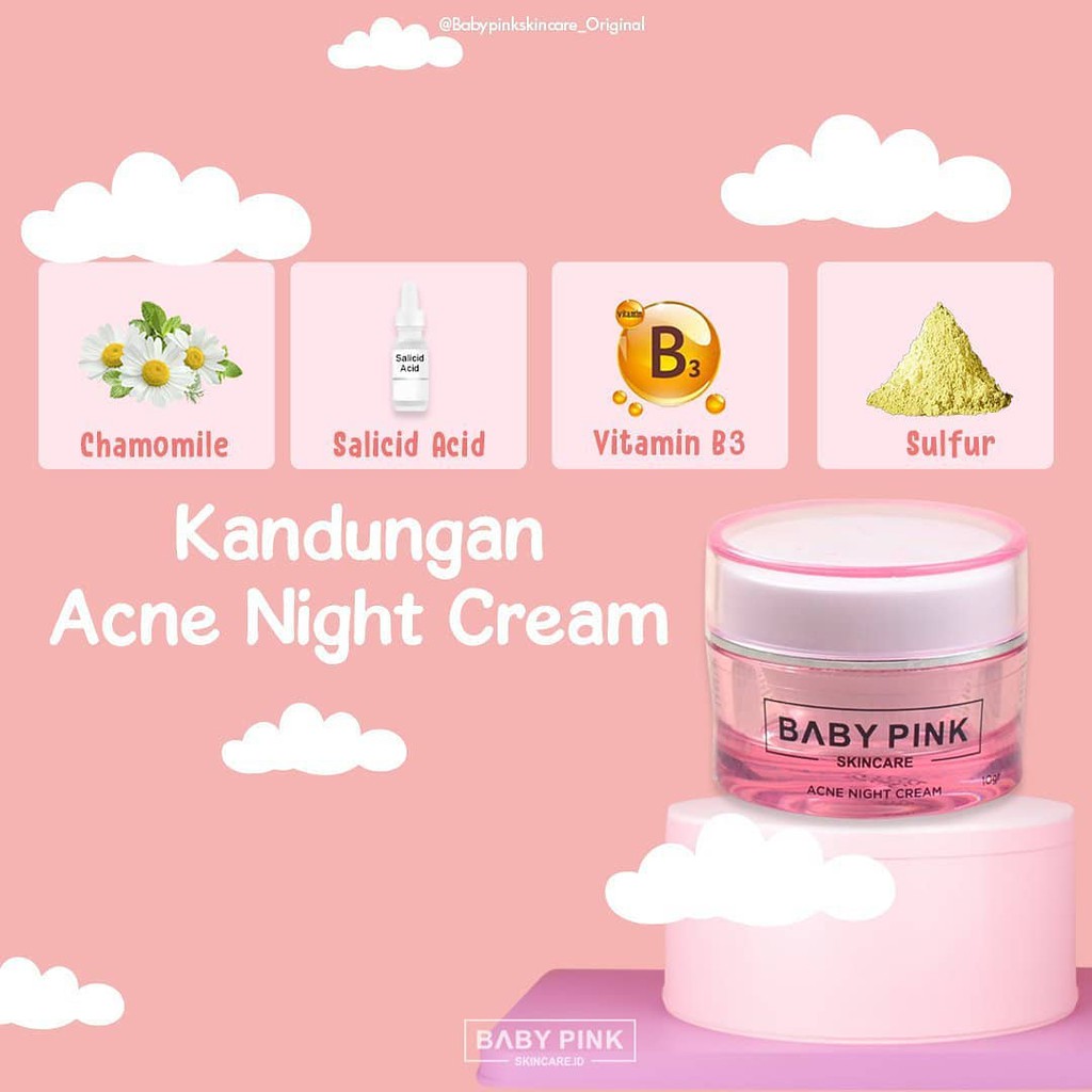 ACNE NIGHT CREAM babypink