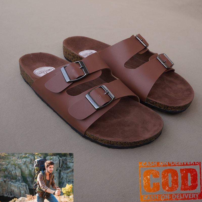 (COD) Sandal pria murah gesper 1,2,3 untuk traveling dan outdoor warna trendy