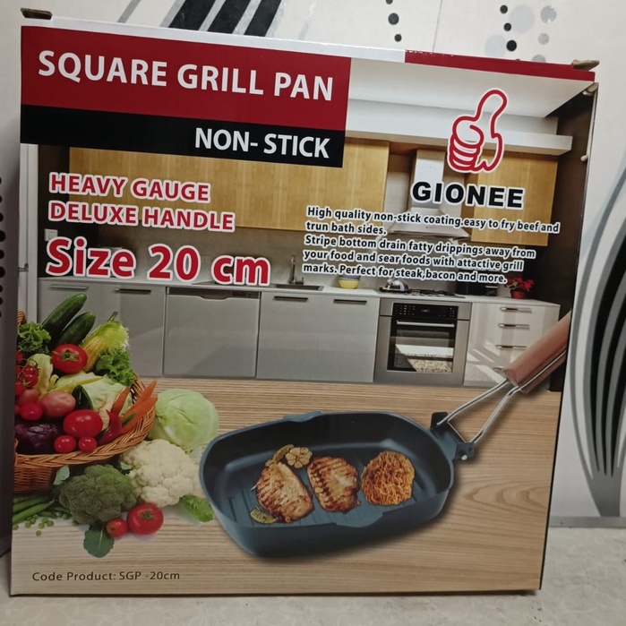 [PROMO COD] SQUARE GRILL PAN UKURAN 20-24-28 CM WAJAN UNTUK PANGGANG ANTI LENGKET