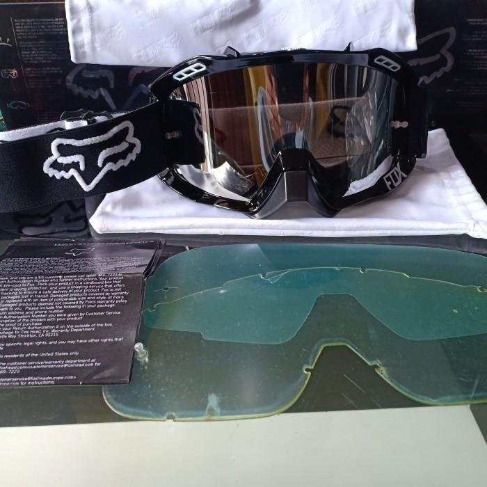Kacamata Google Motor Cross Fox- Kacamata Fox Black 2 Lensa
