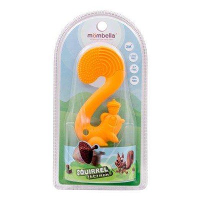 [PROMO] Mombella Squirrel Soothing Teether Mainan Gigitan Tupai Bayi Orange