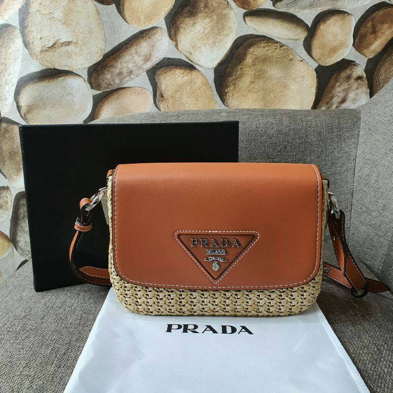 Prada* Raffia Shoulder Leather bag AP4063 (Pls baca deskripsi lengkap)