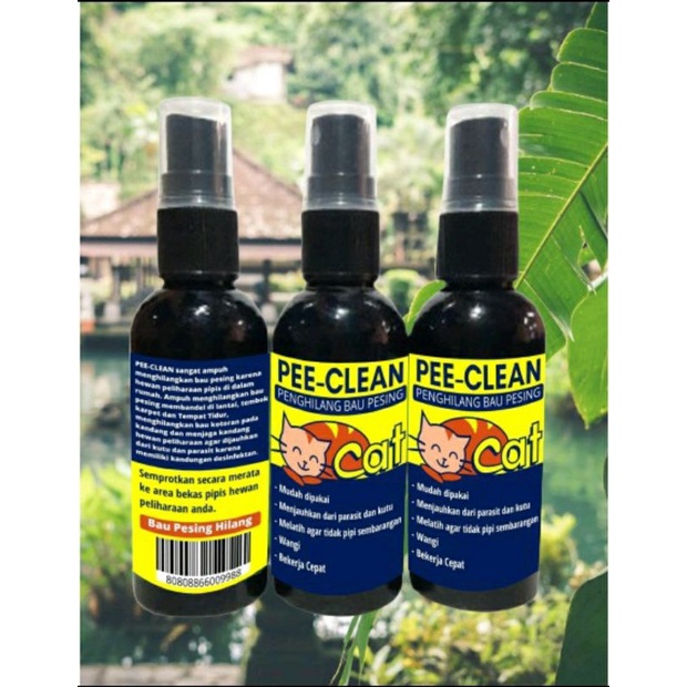 Pee-Clean Penghilang Bau Pesing Pipis BAB Kelinci Kucing Anjing Pewangi Kandang 60 ML