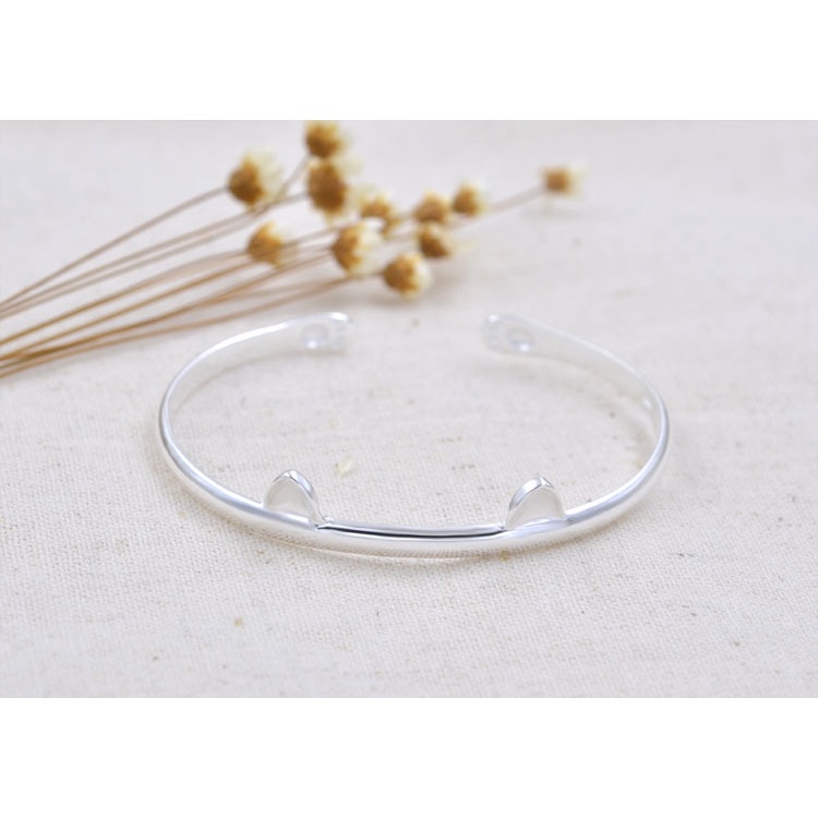 925 Perak gelang untuk wanita Perhiasan Fashion kucing lucu SZ046
