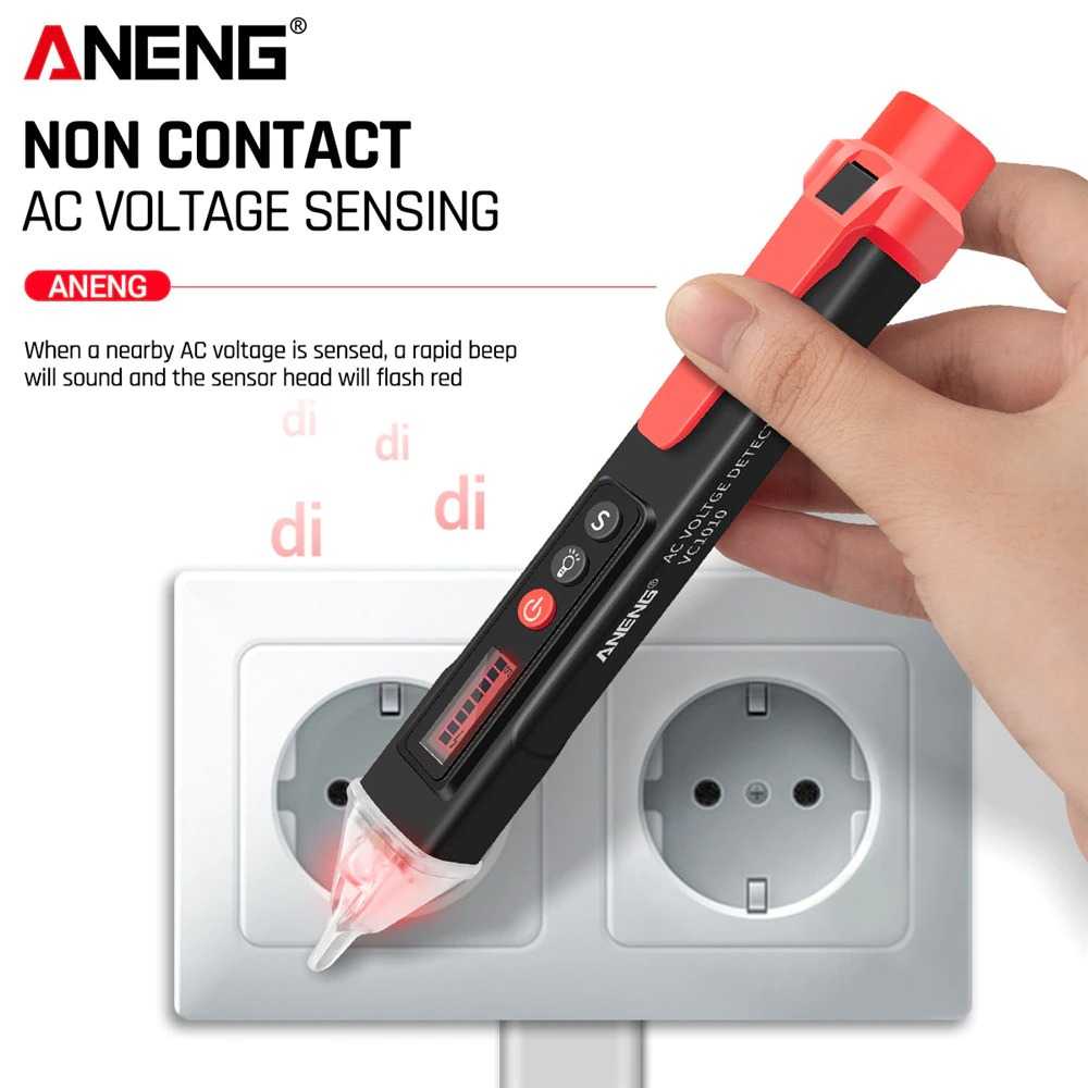 Multitester ANENG Tester Non Contact AC Voltage Alert Detector 12V-1000V - VC1010