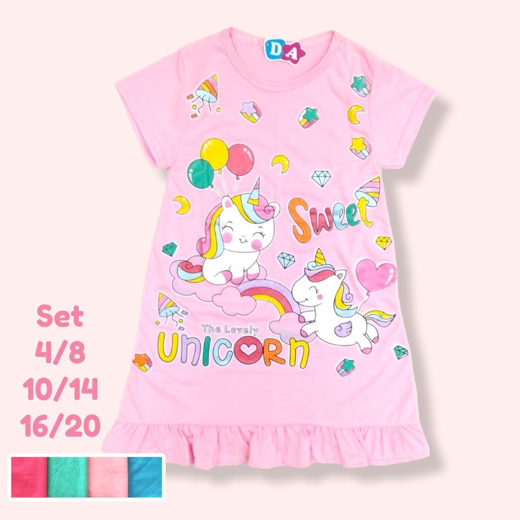 Daster Dedina Daster Squid Game Anak Dedina Kids Bahan Kaos Adem Usia 2-14 Tahun Baju Anak Cewek Das