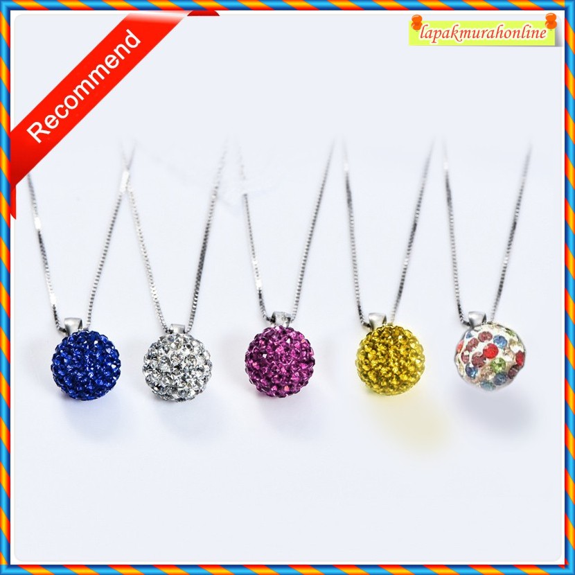 KALUNG LIONTIN WANITA / KALUNG STAINLESS CRYSTAL BOLA DIAMOND / KALUNG LIONTIN BOLA