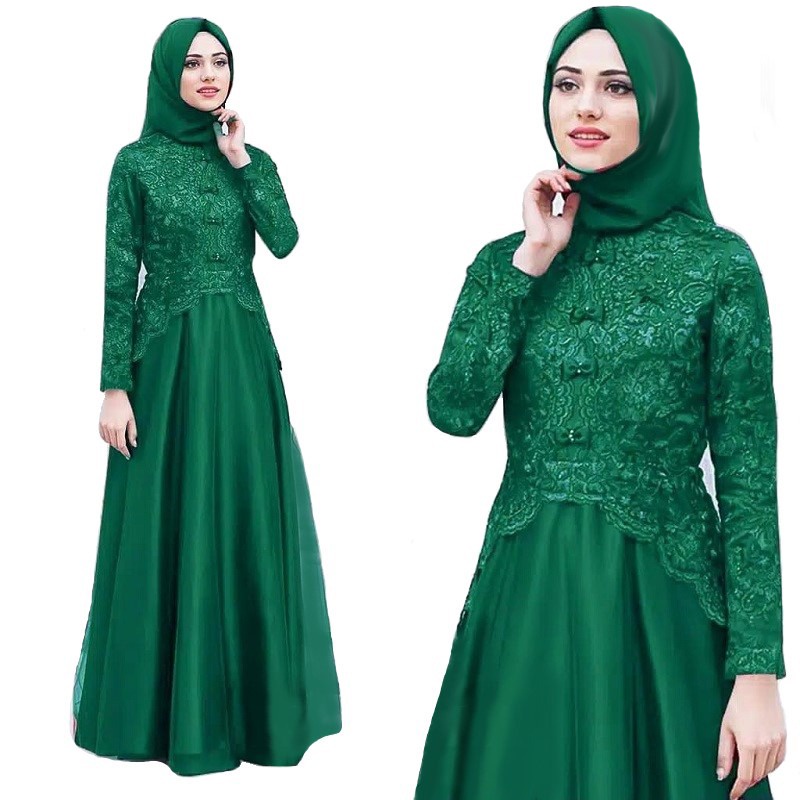 HAN FASHION (COD) - GAMIS MODEREN KAELLA MAXY DRESS BROKAT / BAJU KONDANGAN / KEBAYA TERUSAN KEKINIA