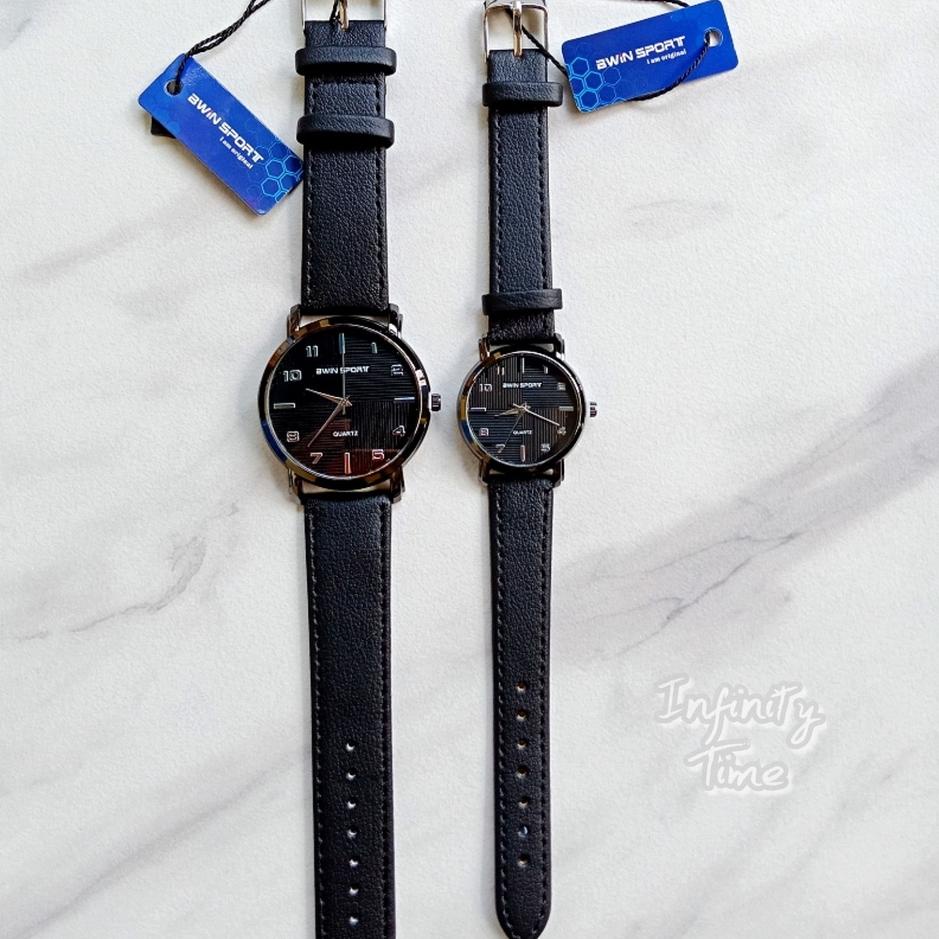 (LANGSUNG KIRIM) Jam Tangan Couple Awin Bwin Sport M1023G M1023L Cowok Cewek Analog Strap Leather  K