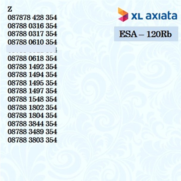 Kartu Perdana nomor cantik XL Axiata nomer 4G Ready seri ESA 354 OBRAL