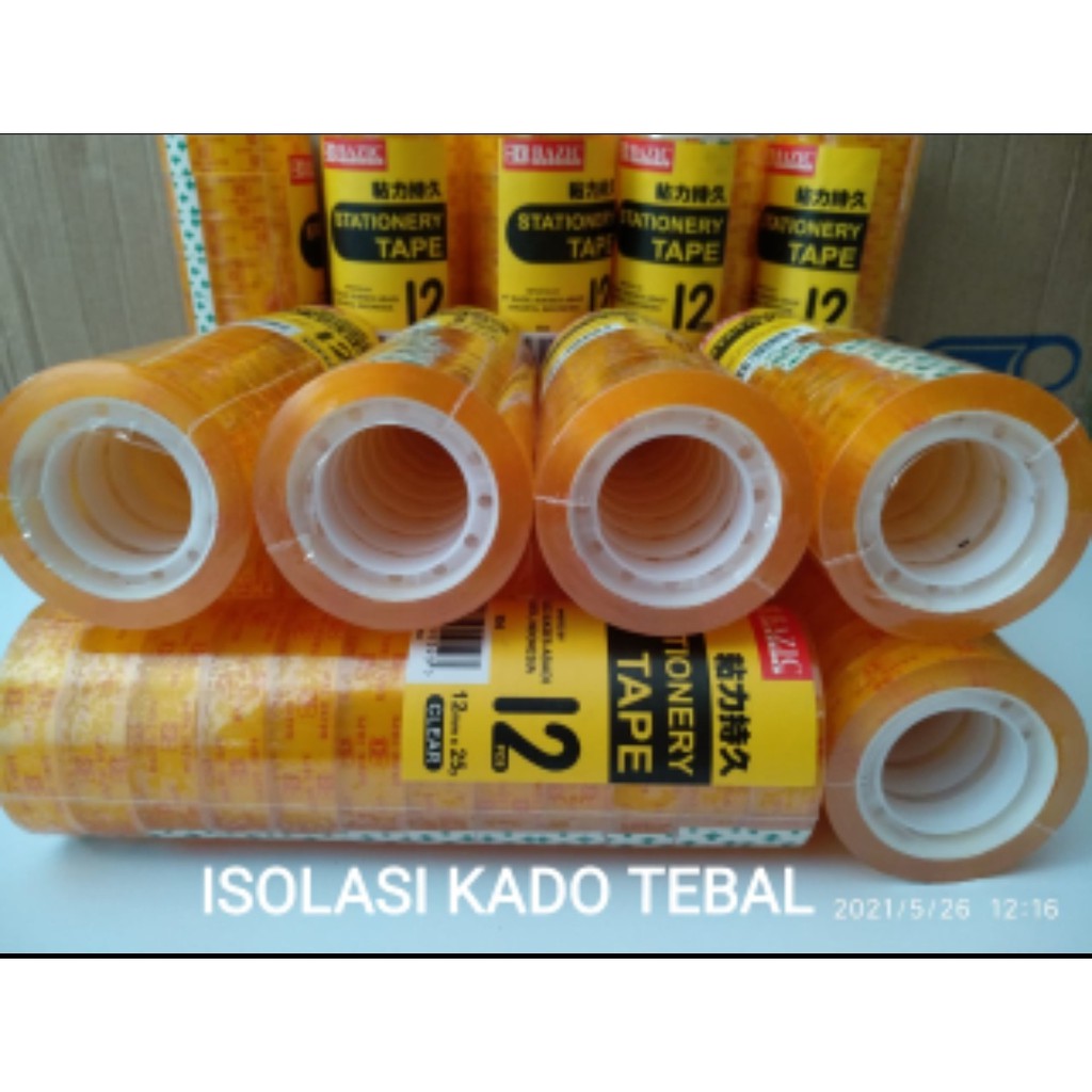 

ISOLASI BENING/ISOLASI KECIL BAZIC MURAH 12 MM x 25Y