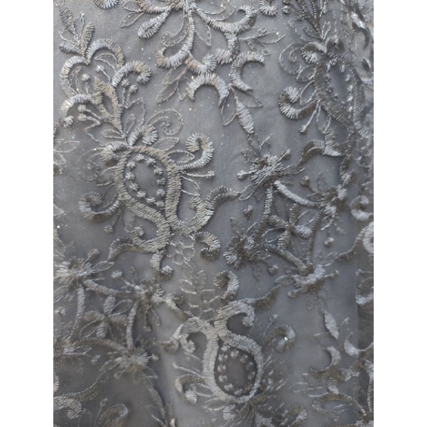 Kain Tile Brokat Motif Akar Sapto RKA 2758 D#3 No 1 Silver.