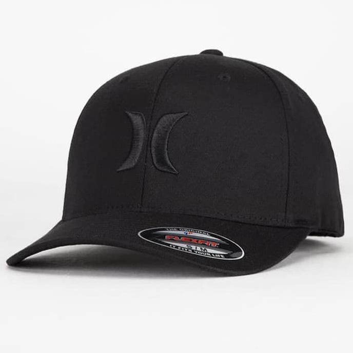 Topi Hurley Hat Dry One & Only Flexfit Black Cap Snapback Original