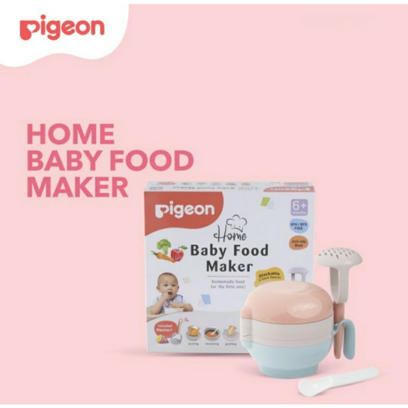 PIGEON Home Baby Food Maker - Alat MPASI - Pembuat Makanan Bayi - Grater Parutan Strainer Saringan Masher Ulekan