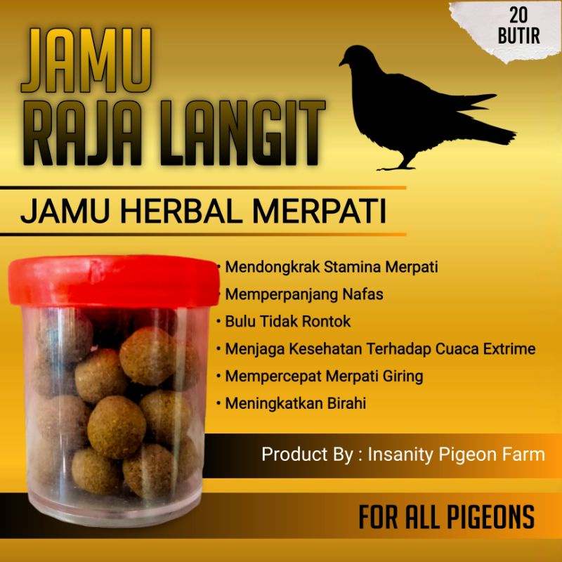 jamu merpati raja langit 20 butir jamu herbal untuk merpati