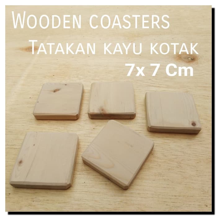 TERMURAH..! Tatakan gelas kayu 7x 7 cm wooden coasters