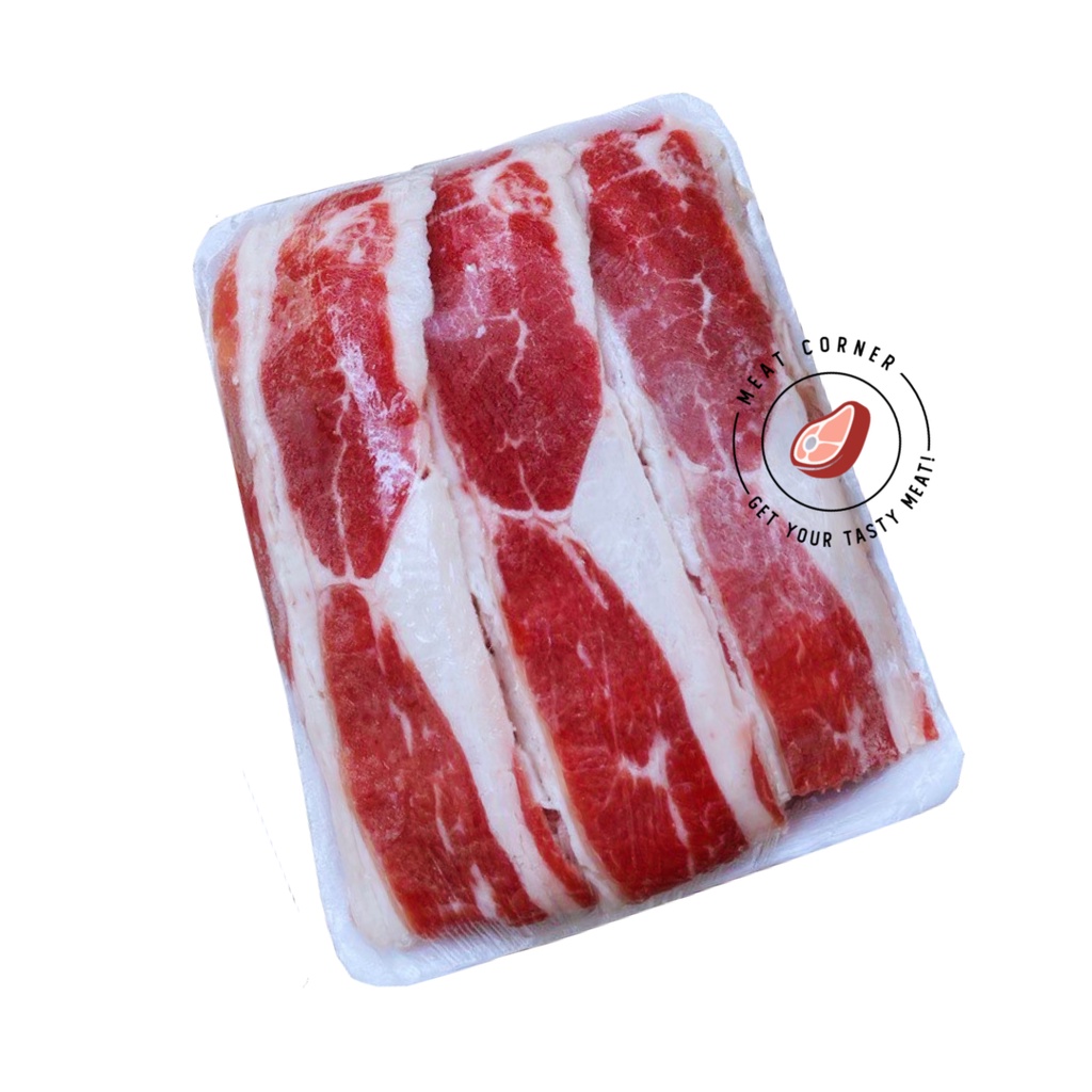 

DAGING SAPI SLICE US SHORT PLATE/ US BEEF SLICE 250 GR MEAT CORNER BNI