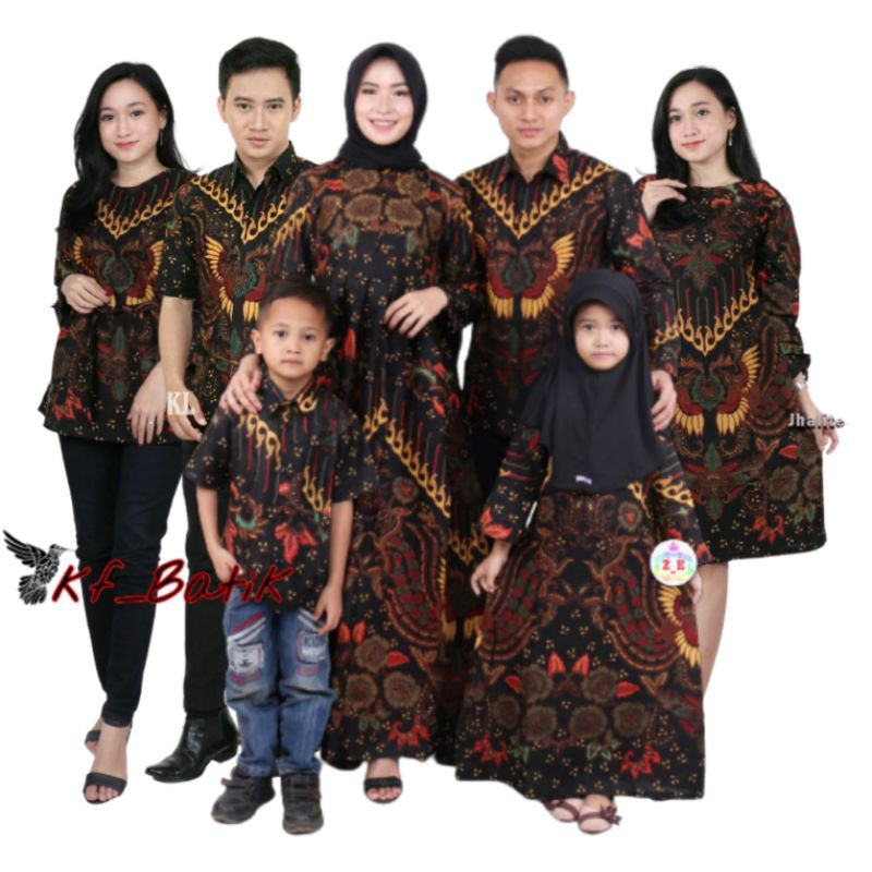 BATIK COUPLE KELUARGA SARIMBITAN BATIK SANIA RUFFLE ORI DORO JAWI DNT MOTIF KUPU SOGAN