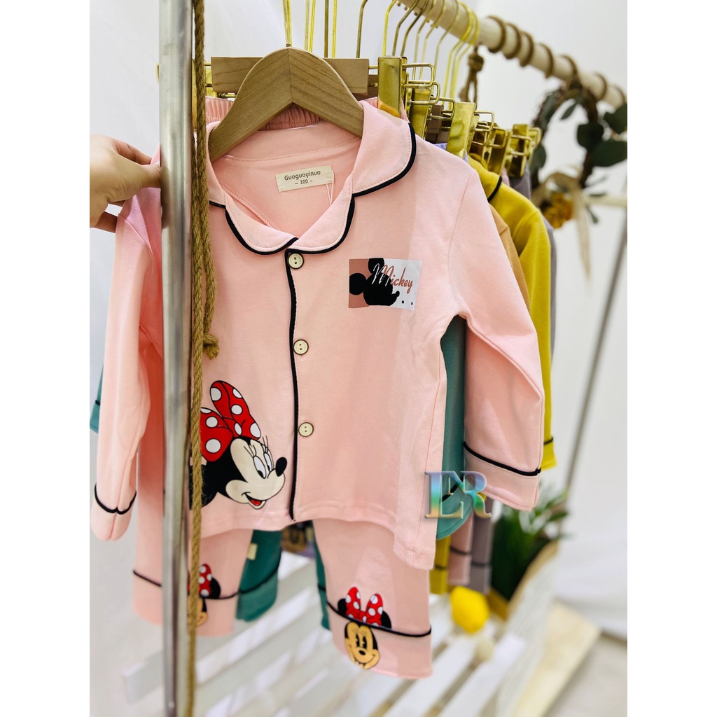 BAJU TIDUR ANAK-ANAK LAKI-LAKI / PEREMPUAN PIYAMA BAYI LENGAN PANJANG MOTIF KARAKTER LUCU MINNIE MICKEY MOUSE