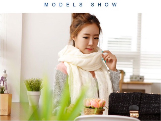 IMPORT MOLLAD Scarf Long Syal Rajut Wool Panjang Persegi Musim Dingin Winter Infinity Scarf