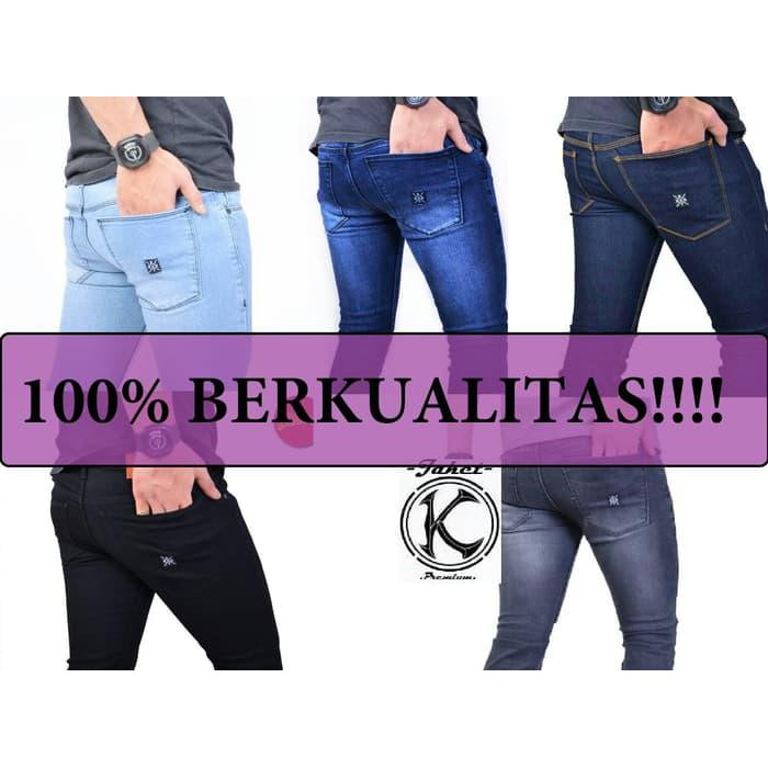 Termurah Jeans / Celana Jeans Celana Levis Celana Jeans Slim Fit Abu-Abu Tua - Abu-Abu, Xxl