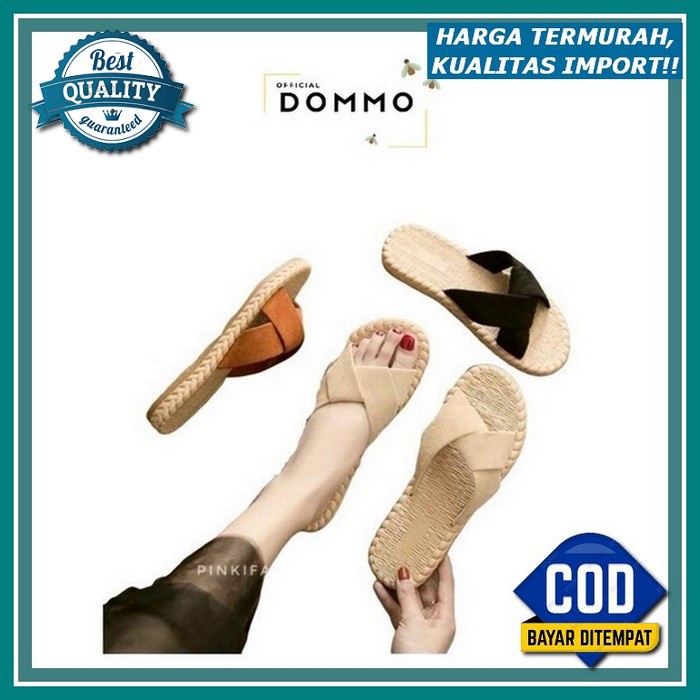 Sandal Slop Jelly Wedges Hak Import Karet Rubber Pvc Empuk Elastis Motif Herme5 Bening Breslin Senda